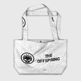 Пляжная сумка 3D с принтом The Offspring glitch на светлом фоне по горизонтали в Новосибирске, 100% полиэстер | застегивается на металлическую кнопку; внутренний карман застегивается на молнию. Стенки укреплены специальным мягким материалом, чтобы защитить содержимое от несильных ударов
 | 
