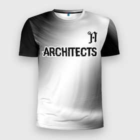 Мужская футболка 3D Slim с принтом Architects glitch на светлом фоне посередине в Екатеринбурге, 100% полиэстер с улучшенными характеристиками | приталенный силуэт, круглая горловина, широкие плечи, сужается к линии бедра | Тематика изображения на принте: 
