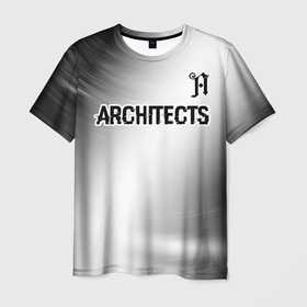 Мужская футболка 3D с принтом Architects glitch на светлом фоне посередине в Екатеринбурге, 100% полиэфир | прямой крой, круглый вырез горловины, длина до линии бедер | Тематика изображения на принте: 
