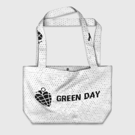 Пляжная сумка 3D с принтом Green Day glitch на светлом фоне по горизонтали , 100% полиэстер | застегивается на металлическую кнопку; внутренний карман застегивается на молнию. Стенки укреплены специальным мягким материалом, чтобы защитить содержимое от несильных ударов
 | 