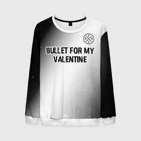 Мужской свитшот 3D с принтом Bullet For My Valentine glitch на светлом фоне посередине в Екатеринбурге, 100% полиэстер с мягким внутренним слоем | круглый вырез горловины, мягкая резинка на манжетах и поясе, свободная посадка по фигуре | 
