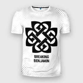 Мужская футболка 3D Slim с принтом Breaking Benjamin glitch на светлом фоне в Курске, 100% полиэстер с улучшенными характеристиками | приталенный силуэт, круглая горловина, широкие плечи, сужается к линии бедра | 