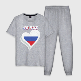 Мужская пижама хлопок с принтом 49 регион Магаданская область в Новосибирске, 100% хлопок | брюки и футболка прямого кроя, без карманов, на брюках мягкая резинка на поясе и по низу штанин
 | Тематика изображения на принте: 