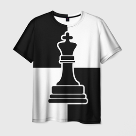 Мужская футболка 3D с принтом Шахматы   ферзь в Санкт-Петербурге, 100% полиэфир | прямой крой, круглый вырез горловины, длина до линии бедер | 