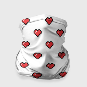 Бандана-труба 3D с принтом Пиксельные сердца в Тюмени, 100% полиэстер, ткань с особыми свойствами — Activecool | плотность 150‒180 г/м2; хорошо тянется, но сохраняет форму | 