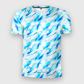 Мужская футболка 3D Slim с принтом Ice maze в Санкт-Петербурге, 100% полиэстер с улучшенными характеристиками | приталенный силуэт, круглая горловина, широкие плечи, сужается к линии бедра | Тематика изображения на принте: 