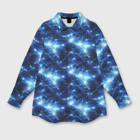 Мужская рубашка oversize 3D с принтом Cosmic neon boom ,  |  | 