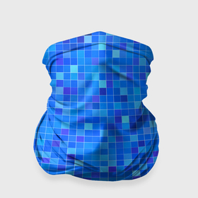 Бандана-труба 3D с принтом Голубая мозаика в Курске, 100% полиэстер, ткань с особыми свойствами — Activecool | плотность 150‒180 г/м2; хорошо тянется, но сохраняет форму | 