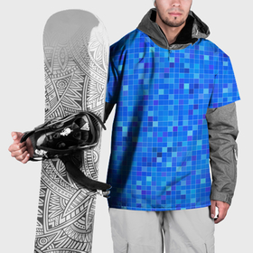 Накидка на куртку 3D с принтом Голубая мозаика в Курске, 100% полиэстер |  | 