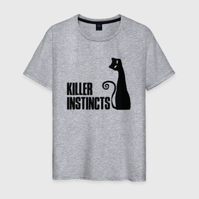 Мужская футболка хлопок с принтом Инстинкт убийцы в Тюмени, 100% хлопок | прямой крой, круглый вырез горловины, длина до линии бедер, слегка спущенное плечо. | 