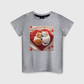 Детская футболка хлопок с принтом Котята на подушке в Белгороде, 100% хлопок | круглый вырез горловины, полуприлегающий силуэт, длина до линии бедер | 