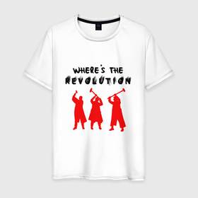 Мужская футболка хлопок с принтом Depeche Mode   Wheres The Revolution в Белгороде, 100% хлопок | прямой крой, круглый вырез горловины, длина до линии бедер, слегка спущенное плечо. | Тематика изображения на принте: 