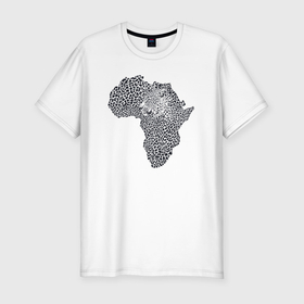 Мужская футболка хлопок Slim с принтом Африканский леопард в Екатеринбурге, 92% хлопок, 8% лайкра | приталенный силуэт, круглый вырез ворота, длина до линии бедра, короткий рукав | 