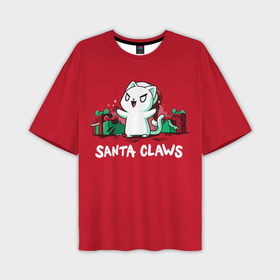 Мужская футболка oversize 3D с принтом Santa claws в Курске,  |  | Тематика изображения на принте: 