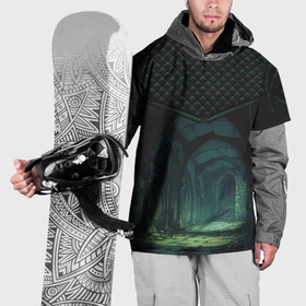 Накидка на куртку 3D с принтом Стеганные ромбы: стрельчатые арки катакомб в Белгороде, 100% полиэстер |  | Тематика изображения на принте: 
