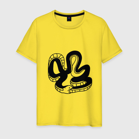 Мужская футболка хлопок с принтом Змея уроборос в Петрозаводске, 100% хлопок | прямой крой, круглый вырез горловины, длина до линии бедер, слегка спущенное плечо. | 
