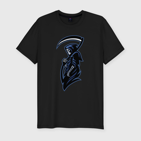 Мужская футболка хлопок Slim с принтом Grim reaper в Кировске, 92% хлопок, 8% лайкра | приталенный силуэт, круглый вырез ворота, длина до линии бедра, короткий рукав | 