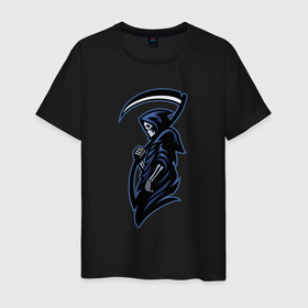 Мужская футболка хлопок с принтом Grim reaper в Петрозаводске, 100% хлопок | прямой крой, круглый вырез горловины, длина до линии бедер, слегка спущенное плечо. | 