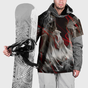 Накидка на куртку 3D с принтом Дым и красные узоры в Тюмени, 100% полиэстер |  | Тематика изображения на принте: 
