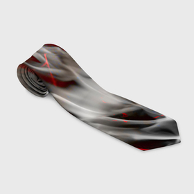 Галстук 3D с принтом Дым и красные узоры в Тюмени, 100% полиэстер | Длина 148 см; Плотность 150-180 г/м2 | Тематика изображения на принте: 