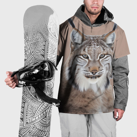 Накидка на куртку 3D с принтом Рысь лесная хищница , 100% полиэстер |  | Тематика изображения на принте: 