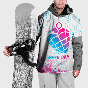 Накидка на куртку 3D с принтом Green Day neon gradient style в Петрозаводске, 100% полиэстер |  | Тематика изображения на принте: 