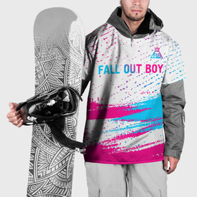 Накидка на куртку 3D с принтом Fall Out Boy neon gradient style посередине в Санкт-Петербурге, 100% полиэстер |  | 