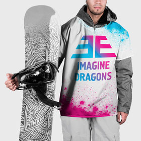 Накидка на куртку 3D с принтом Imagine Dragons neon gradient style в Санкт-Петербурге, 100% полиэстер |  | 