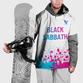 Накидка на куртку 3D с принтом Black Sabbath neon gradient style посередине в Новосибирске, 100% полиэстер |  | Тематика изображения на принте: 