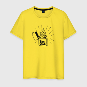 Мужская футболка хлопок с принтом Зажигалка Fire Walk из Life is Strange в Тюмени, 100% хлопок | прямой крой, круглый вырез горловины, длина до линии бедер, слегка спущенное плечо. | Тематика изображения на принте: 