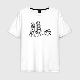 Мужская футболка хлопок Oversize с принтом Макс и Хлоя из Life is Strange в Кировске, 100% хлопок | свободный крой, круглый ворот, “спинка” длиннее передней части | 