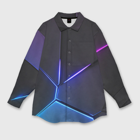 Мужская рубашка oversize 3D с принтом Пурпурный разлом   абстракция в Тюмени,  |  | 