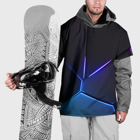 Накидка на куртку 3D с принтом Пурпурный разлом   абстракция в Екатеринбурге, 100% полиэстер |  | Тематика изображения на принте: 