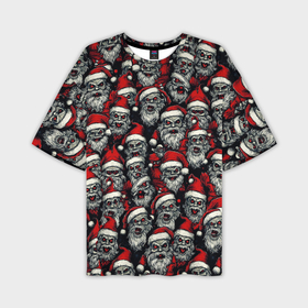 Мужская футболка oversize 3D с принтом Плохой Санта Клаус в Санкт-Петербурге,  |  | Тематика изображения на принте: 
