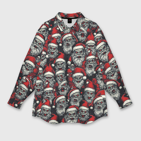 Мужская рубашка oversize 3D с принтом Плохой Санта Клаус в Санкт-Петербурге,  |  | Тематика изображения на принте: 