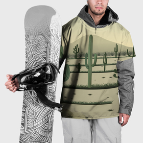 Накидка на куртку 3D с принтом Поле кактусов в пустыне в Кировске, 100% полиэстер |  | Тематика изображения на принте: 