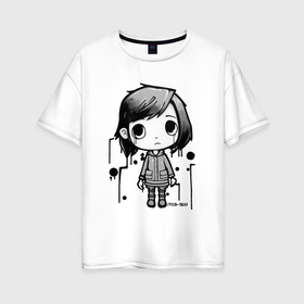 Женская футболка хлопок Oversize с принтом Грусть   тоска в Белгороде, 100% хлопок | свободный крой, круглый ворот, спущенный рукав, длина до линии бедер
 | 