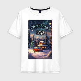 Мужская футболка хлопок Oversize с принтом Рождественский день в Новосибирске, 100% хлопок | свободный крой, круглый ворот, “спинка” длиннее передней части | 