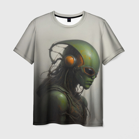 Мужская футболка 3D с принтом Инопланетный захватчик в Санкт-Петербурге, 100% полиэфир | прямой крой, круглый вырез горловины, длина до линии бедер | 