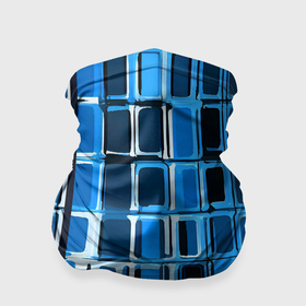 Бандана-труба 3D с принтом Синие прямоугольники в Екатеринбурге, 100% полиэстер, ткань с особыми свойствами — Activecool | плотность 150‒180 г/м2; хорошо тянется, но сохраняет форму | 