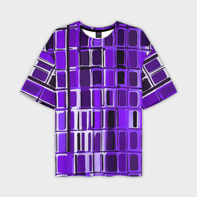 Мужская футболка oversize 3D с принтом Фиолетовые прямоугольники ,  |  | Тематика изображения на принте: 