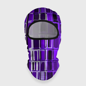 Балаклава 3D с принтом Фиолетовые прямоугольники в Екатеринбурге, 100% полиэстер, ткань с особыми свойствами — Activecool | плотность 150–180 г/м2; хорошо тянется, но при этом сохраняет форму. Закрывает шею, вокруг отверстия для глаз кайма. Единый размер | 