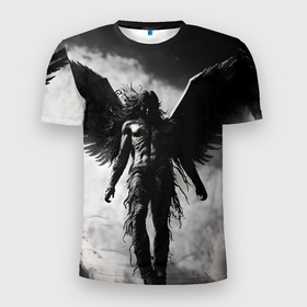 Мужская футболка 3D Slim с принтом Dark angel series , 100% полиэстер с улучшенными характеристиками | приталенный силуэт, круглая горловина, широкие плечи, сужается к линии бедра | 
