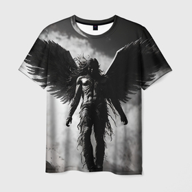 Мужская футболка 3D с принтом Dark angel series , 100% полиэфир | прямой крой, круглый вырез горловины, длина до линии бедер | 