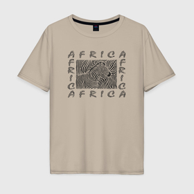 Мужская футболка хлопок Oversize с принтом Зебра из Африки , 100% хлопок | свободный крой, круглый ворот, “спинка” длиннее передней части | 