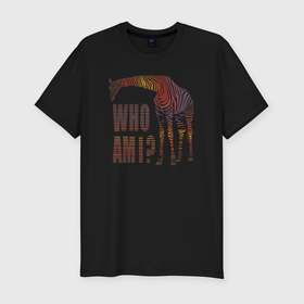 Мужская футболка хлопок Slim с принтом Вопрос жирафа в Кировске, 92% хлопок, 8% лайкра | приталенный силуэт, круглый вырез ворота, длина до линии бедра, короткий рукав | 