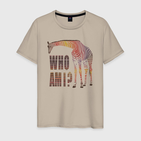 Мужская футболка хлопок с принтом Вопрос жирафа в Кировске, 100% хлопок | прямой крой, круглый вырез горловины, длина до линии бедер, слегка спущенное плечо. | 