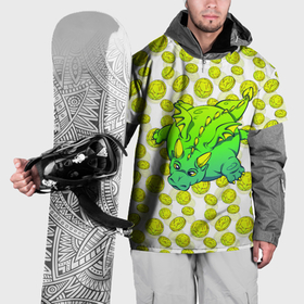 Накидка на куртку 3D с принтом Дракон круглый на монетах зеленый в Санкт-Петербурге, 100% полиэстер |  | Тематика изображения на принте: 
