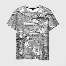 Мужская футболка 3D с принтом Экзотические рыбы в кораллах в Курске, 100% полиэфир | прямой крой, круглый вырез горловины, длина до линии бедер | 