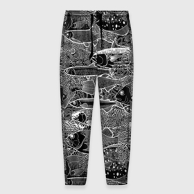 Мужские брюки 3D с принтом Экзотические рыбы и кораллы в Кировске, 100% полиэстер | манжеты по низу, эластичный пояс регулируется шнурком, по бокам два кармана без застежек, внутренняя часть кармана из мелкой сетки | 